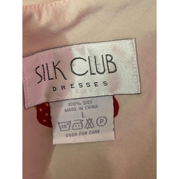 Y2K SILK CLUB FRUIT. Novelty Print Cream Tank Dress. Medium-Large. AS IS - Picture 10 of 10